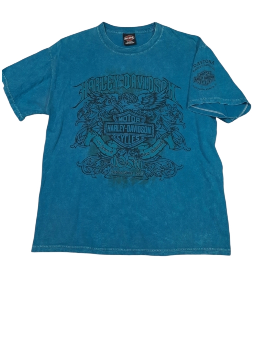Harley-Davidson 105th Anniversary Blue Graphic Tee SZ L